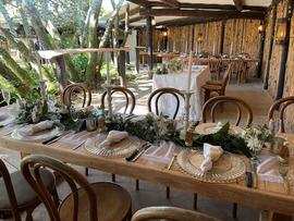 Wooden Tables At The Boma